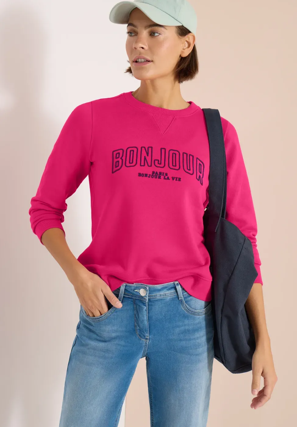 Langarm Sweatshirt mit Stickerei