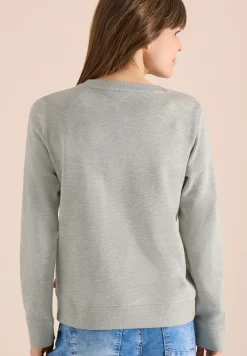 Langarm Sweatshirt mit Stickerei