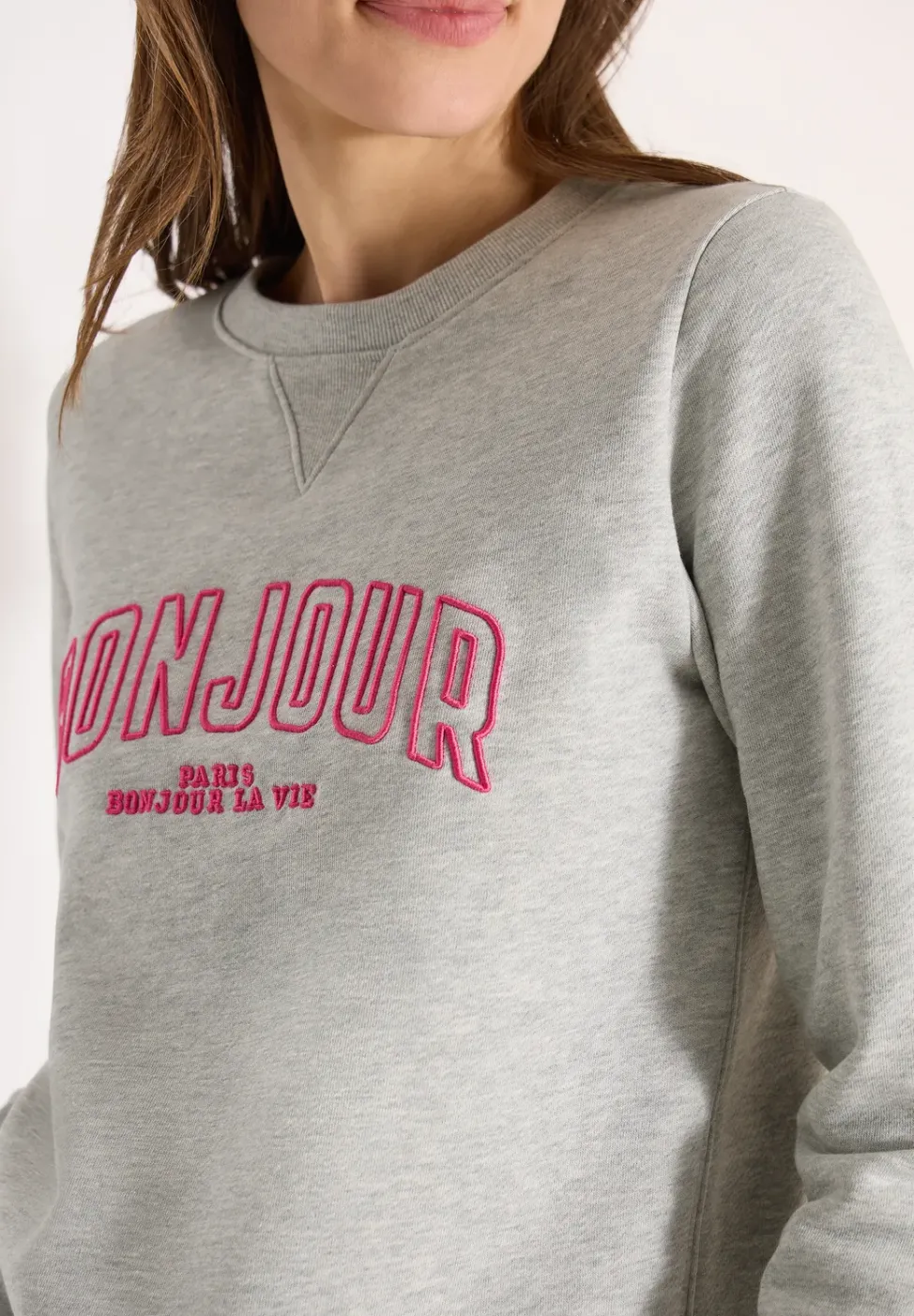 Langarm Sweatshirt mit Stickerei