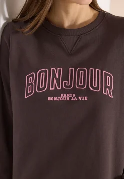 Langarm Sweatshirt mit Stickerei