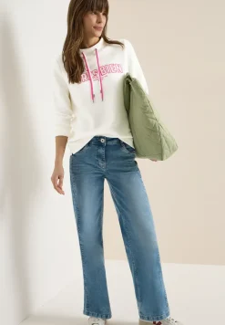 Langarm Sweatshirt mit Wording Artwork