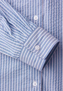 Langarm Bluse aus Seersuckerqualität