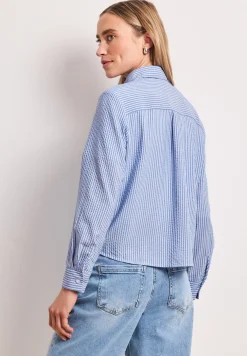 Langarm Bluse aus Seersuckerqualität