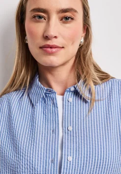 Langarm Bluse aus Seersuckerqualität