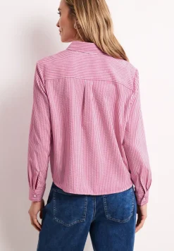 Langarm Bluse aus Seersuckerqualität