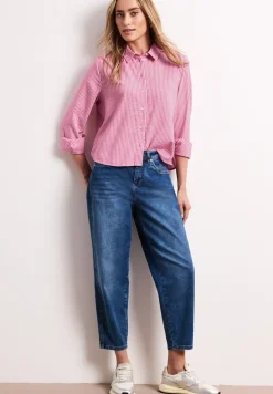 Langarm Bluse aus Seersuckerqualität