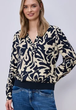Langarm Bluse mit elastischem Bund