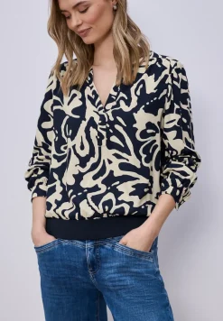 Langarm Bluse mit elastischem Bund