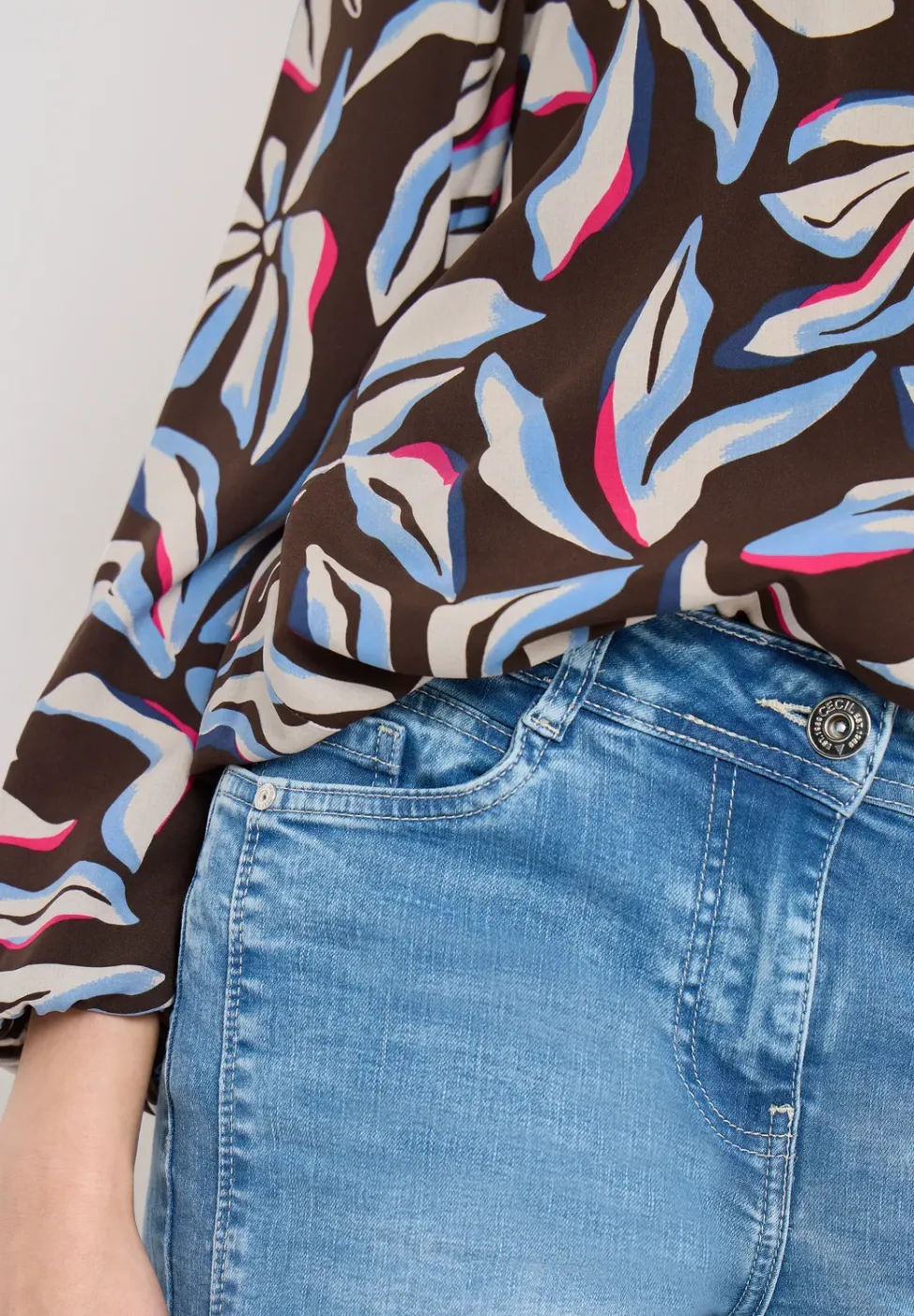 Langarm Bluse mit floralem Print