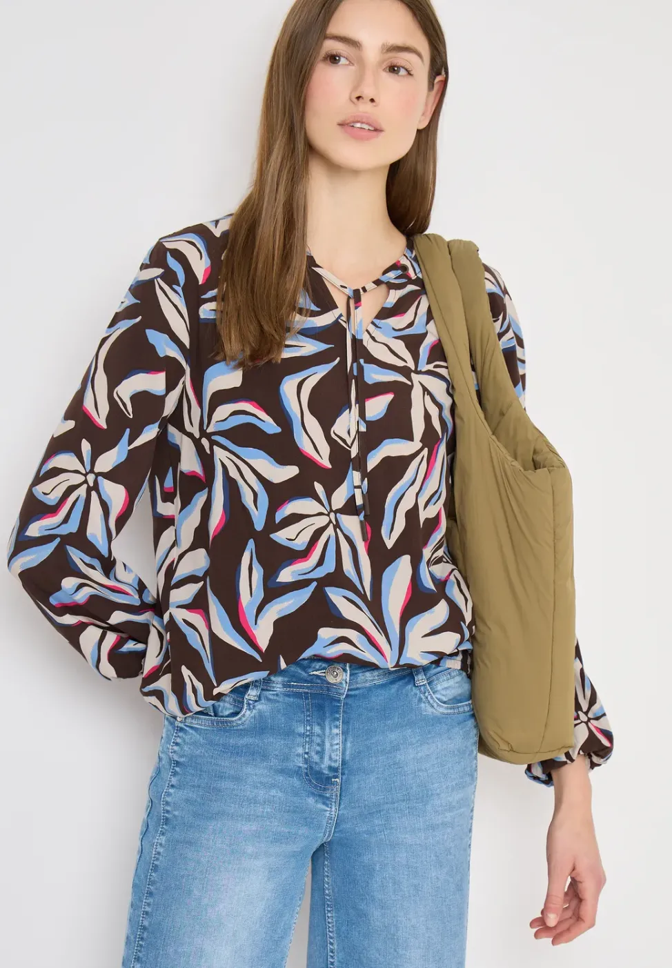 Langarm Bluse mit floralem Print