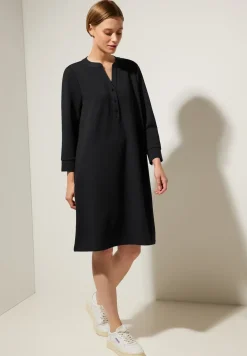 Langarmkleid in Unifarbe