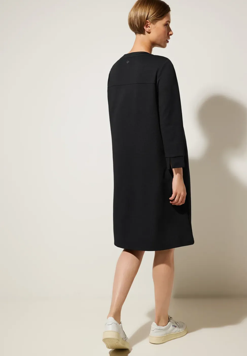 Langarmkleid in Unifarbe