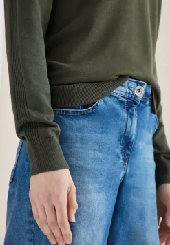 Langarm Pullover mit Rippdetail