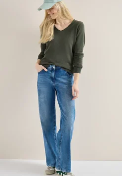 Langarm Pullover mit Rippdetail