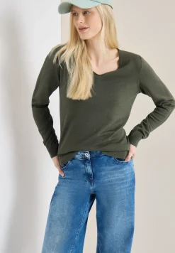 Langarm Pullover mit Rippdetail