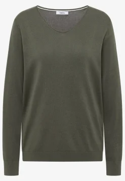 Langarm Pullover mit Rippdetail