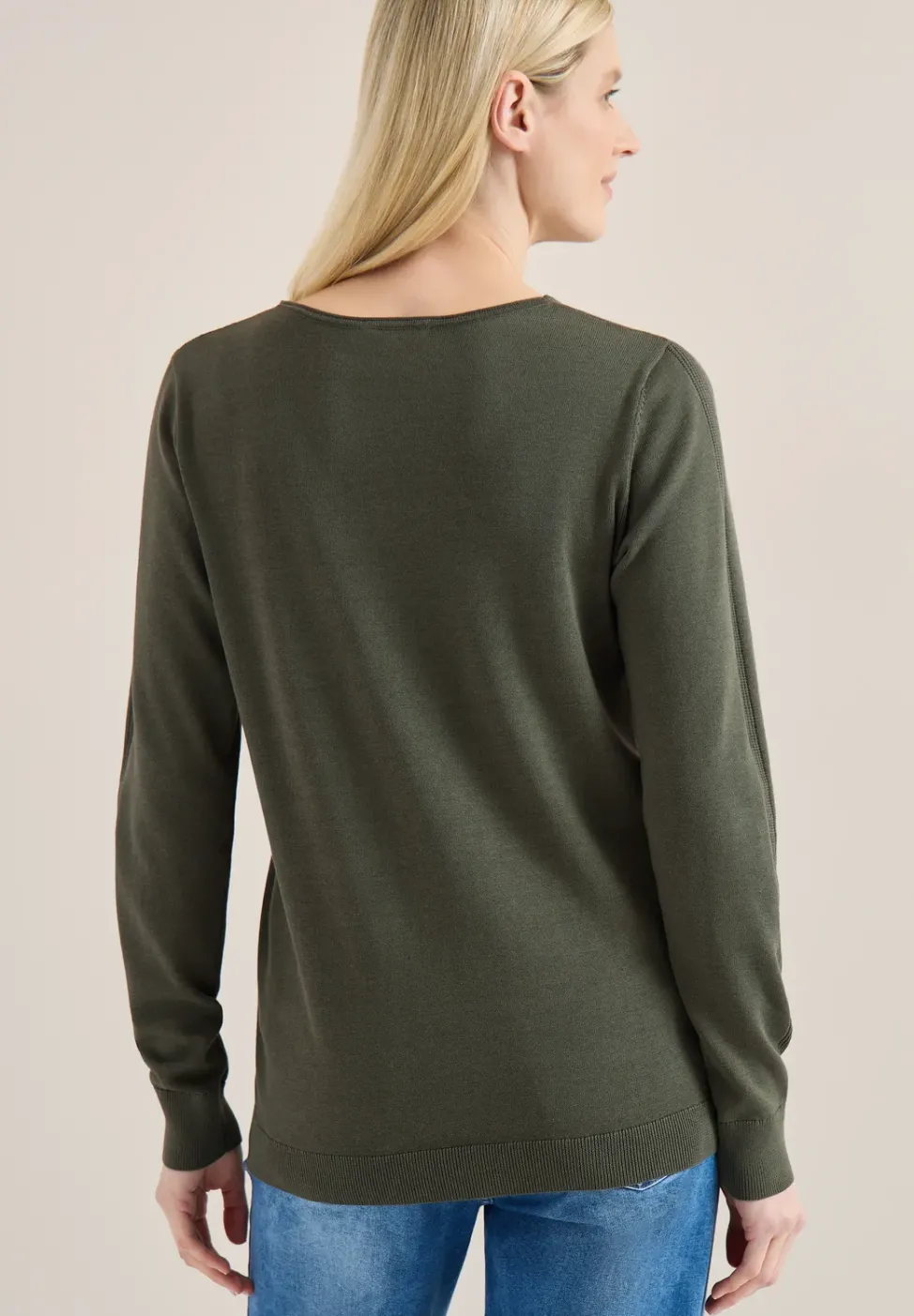 Langarm Pullover mit Rippdetail