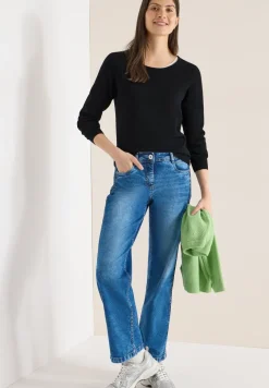Langarm Pullover mit Rippdetail