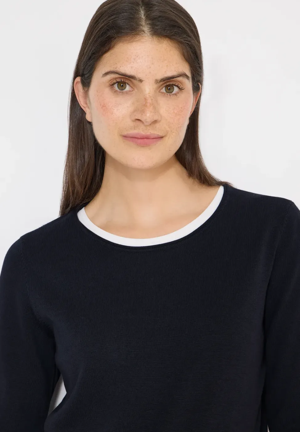 Langarm Pullover mit Rippdetail