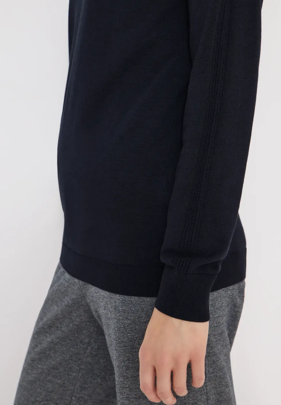 Langarm Pullover mit Rippdetail