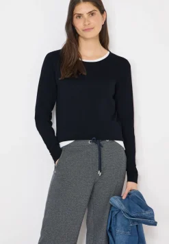 Langarm Pullover mit Rippdetail