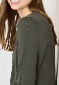 Langarm Pullover mit Rippdetail