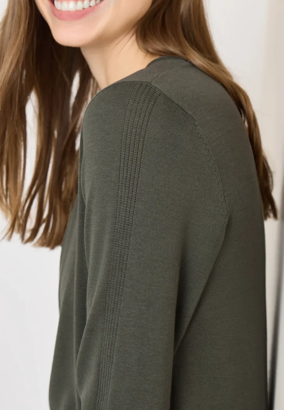 Langarm Pullover mit Rippdetail