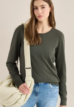 Langarm Pullover mit Rippdetail