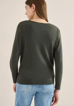 Langarm Pullover mit Rippdetail