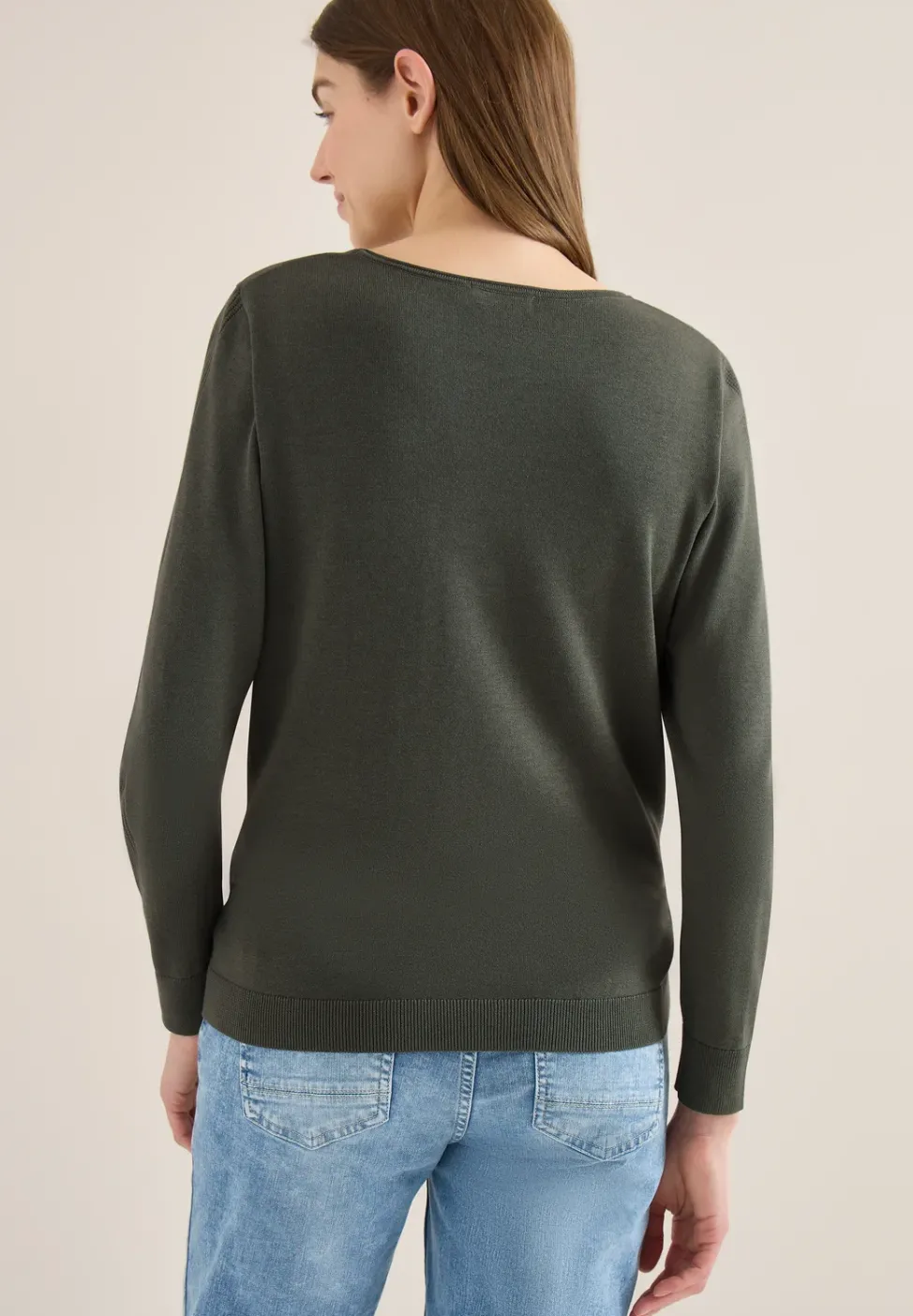 Langarm Pullover mit Rippdetail