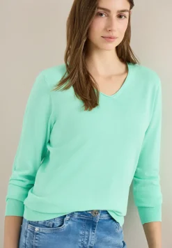 Langarm Pullover mit Rippdetail
