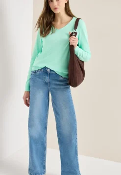 Langarm Pullover mit Rippdetail