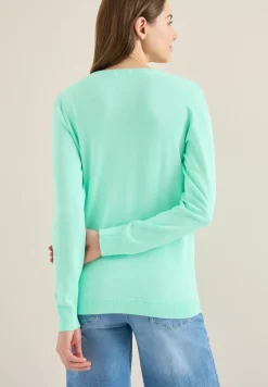 Langarm Pullover mit Rippdetail