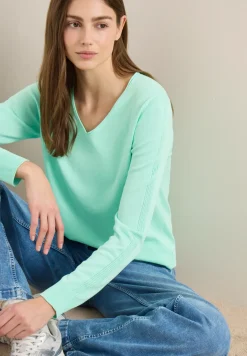 Langarm Pullover mit Rippdetail