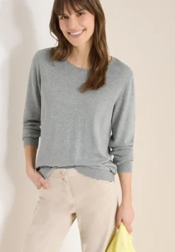 Langarm Pullover mit Rippdetail