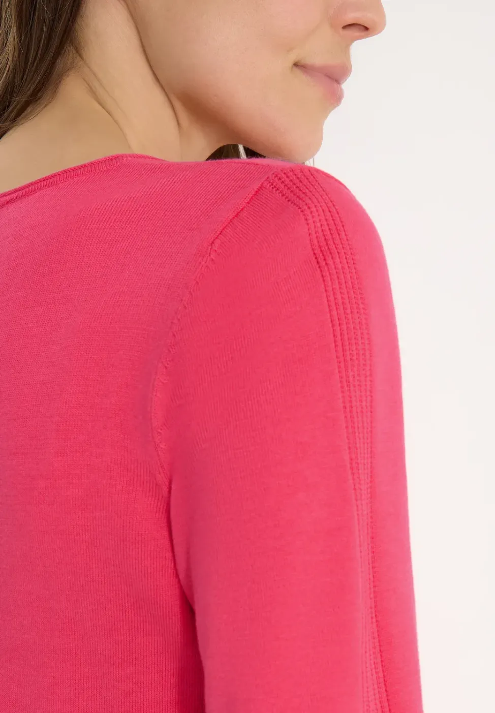 Langarm Pullover mit Rippdetail