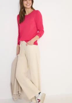 Langarm Pullover mit Rippdetail