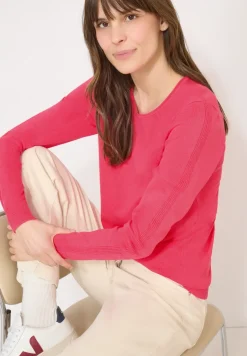 Langarm Pullover mit Rippdetail