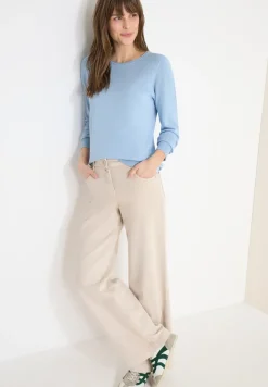 Langarm Pullover mit Rippdetail