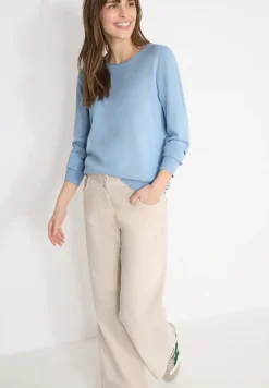 Langarm Pullover mit Rippdetail