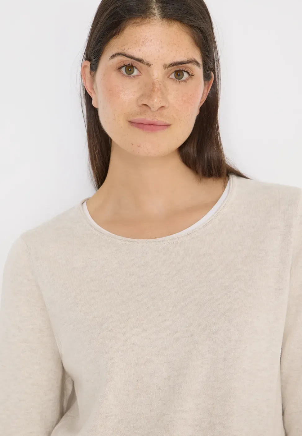 Langarm Pullover mit Rippdetail
