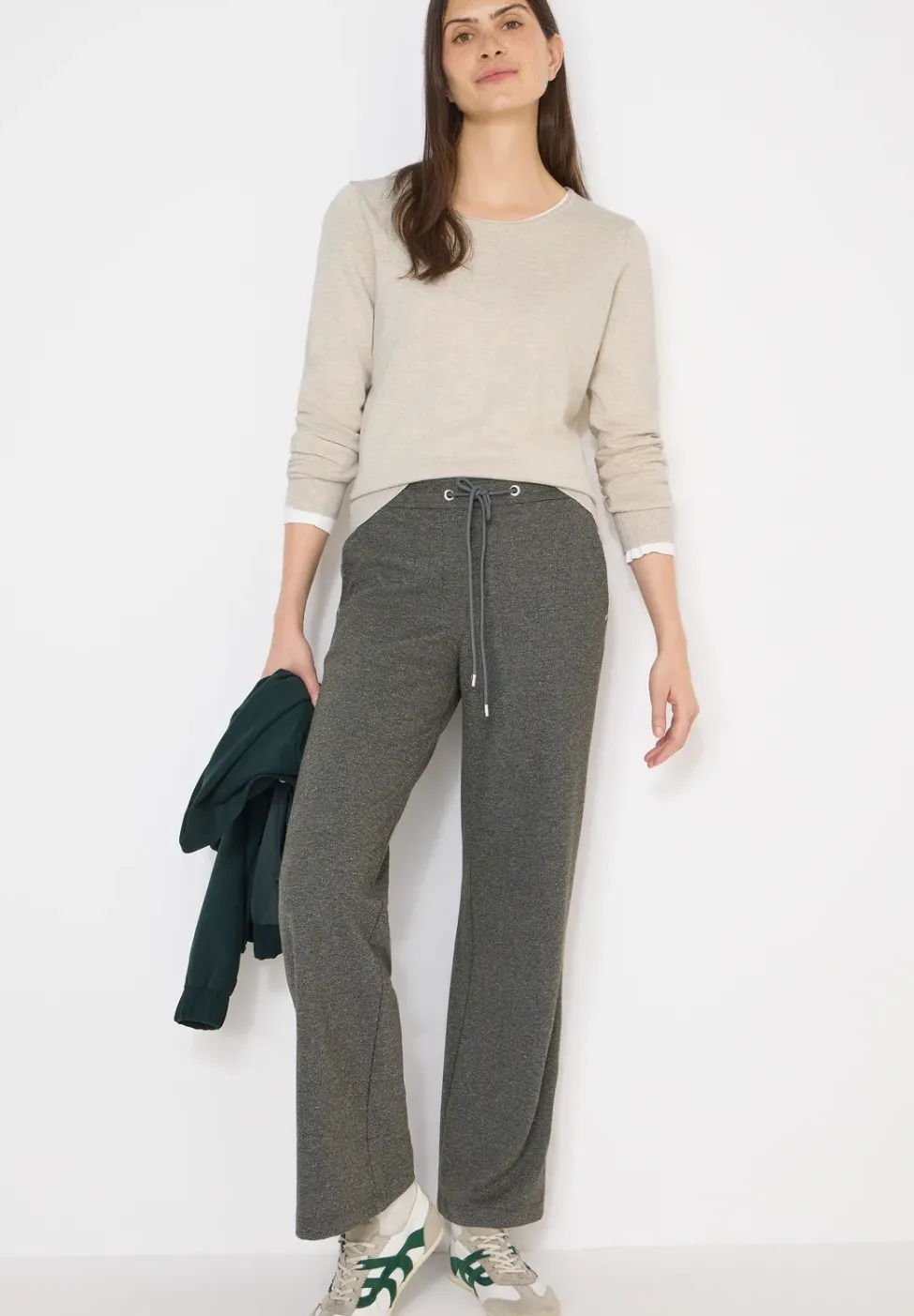 Langarm Pullover mit Rippdetail