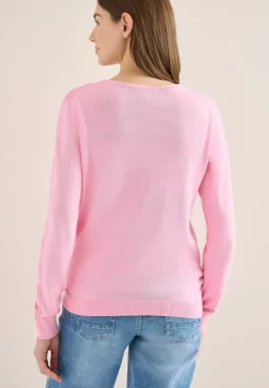 Langarm Pullover mit Rippdetail