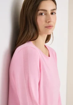 Langarm Pullover mit Rippdetail