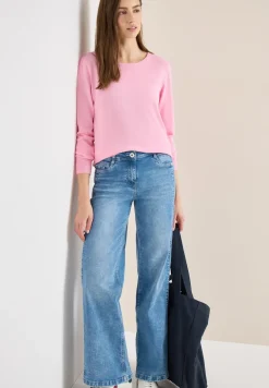 Langarm Pullover mit Rippdetail