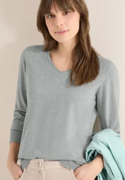 Langarm Pullover mit Rippdetail