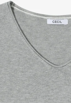 Langarm Pullover mit Rippdetail