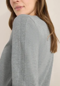 Langarm Pullover mit Rippdetail