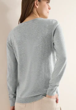 Langarm Pullover mit Rippdetail