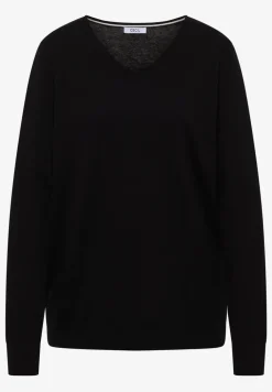Langarm Pullover mit Rippdetail